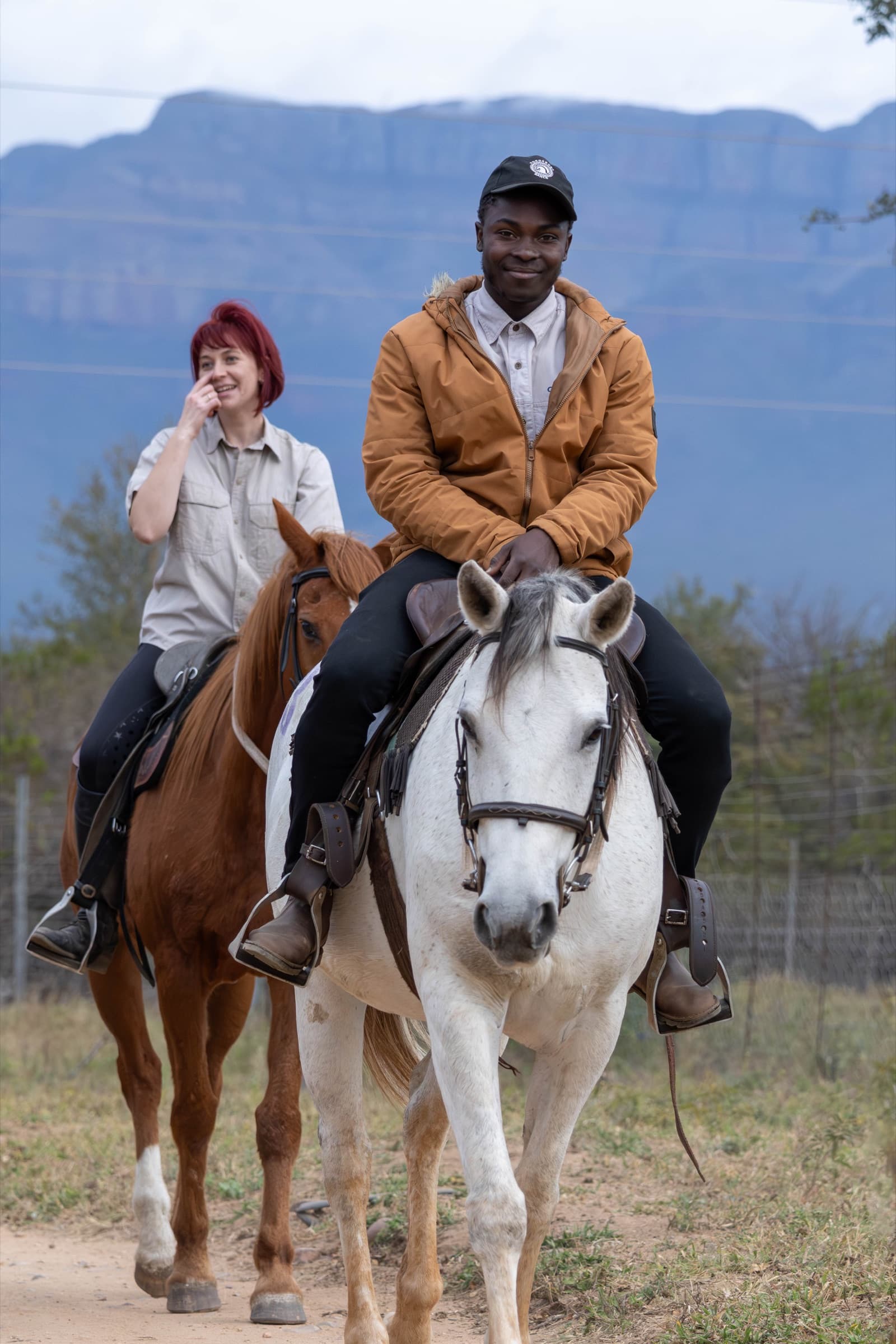 Mounted riders during a Nimble Drift riding session